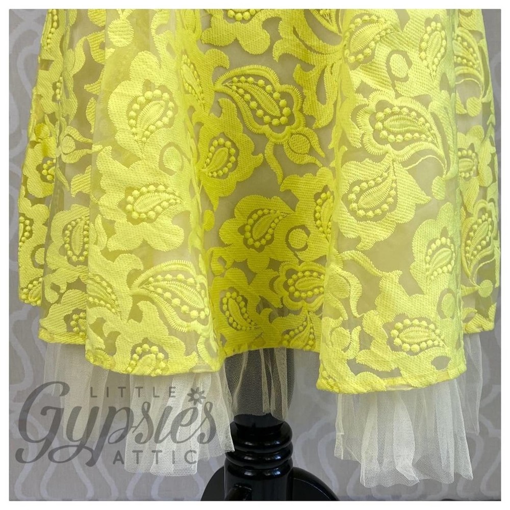 Ryu Lemon Flowers Jeweled Cocktail Dress - Picture 9 of 14